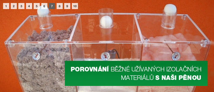 Porovnání běžně užívaných izolačních materiálů s naší pěnou